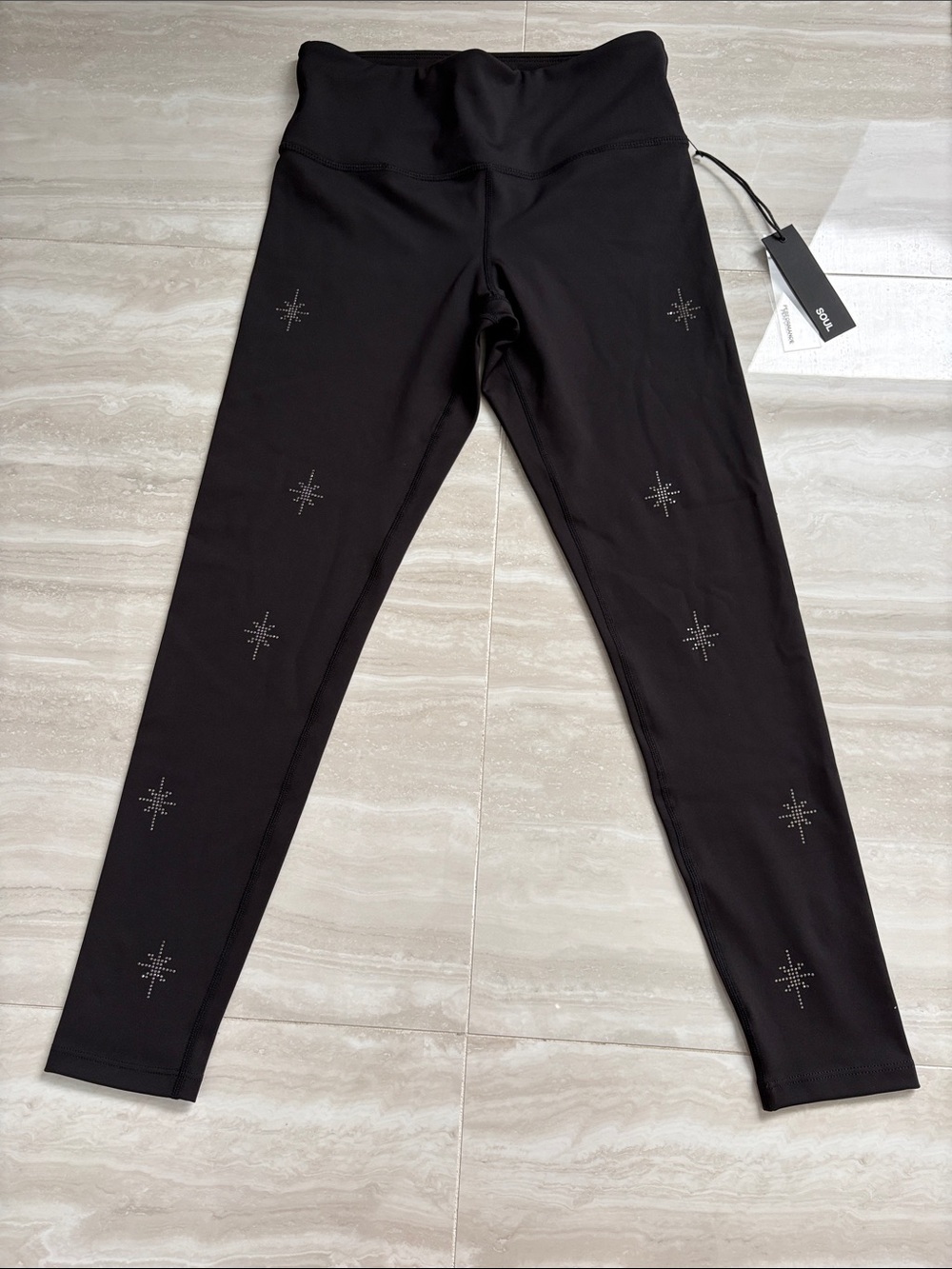 soulcycle Black Star-Embellished High-Waist Jeggings